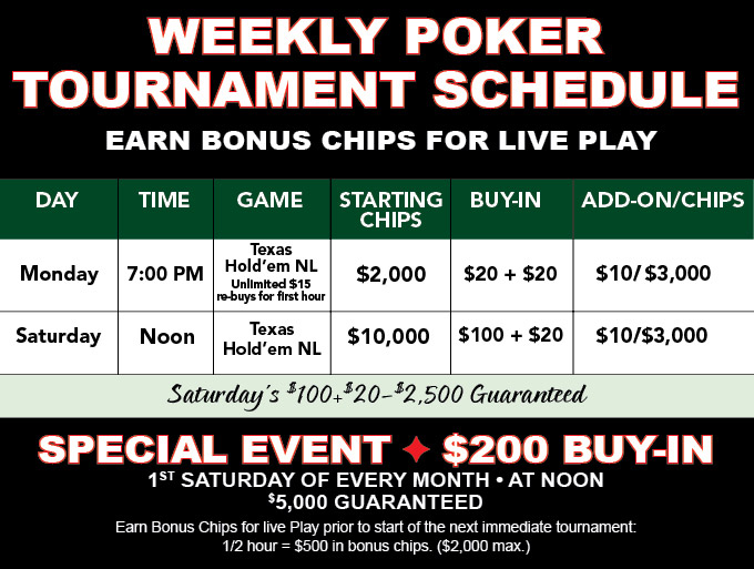 live poker tournaments schedule