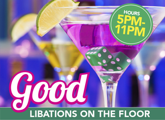 alcoholic beverages on the gaming floor